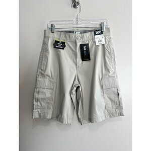 Lee Motion Flex Waistband Cargo Shorts Mens 30 Tan Stretch *New